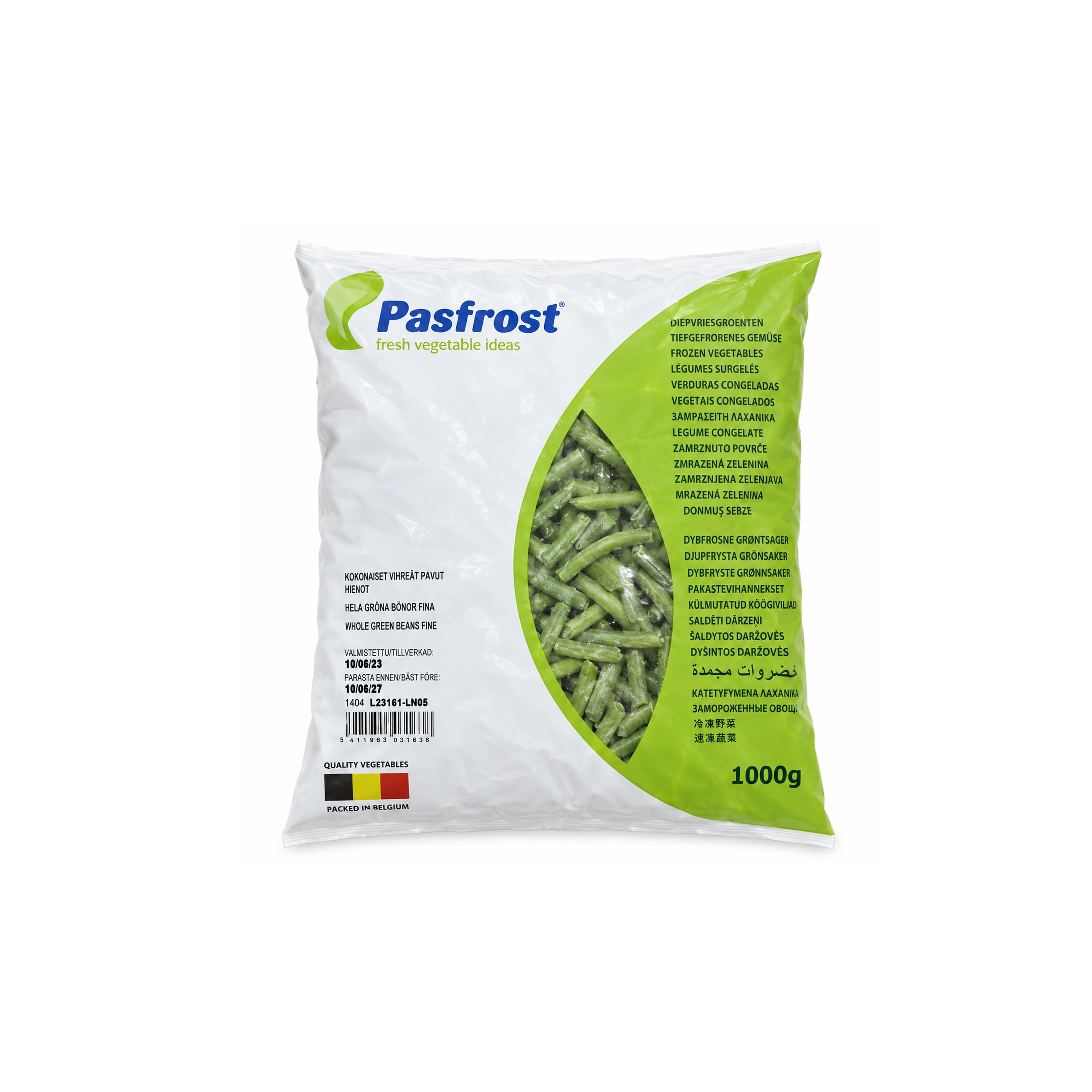 Pasfrost Whole Fine Green Beans - 1 kg